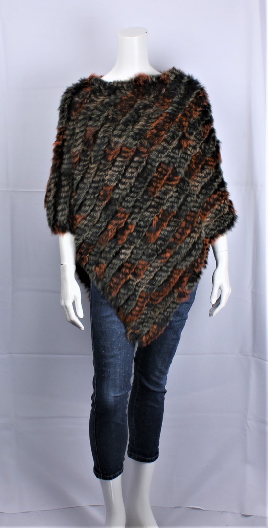 Alice & Lily fur poncho green mix STYLE: SC/4254 GRN MIX image 0